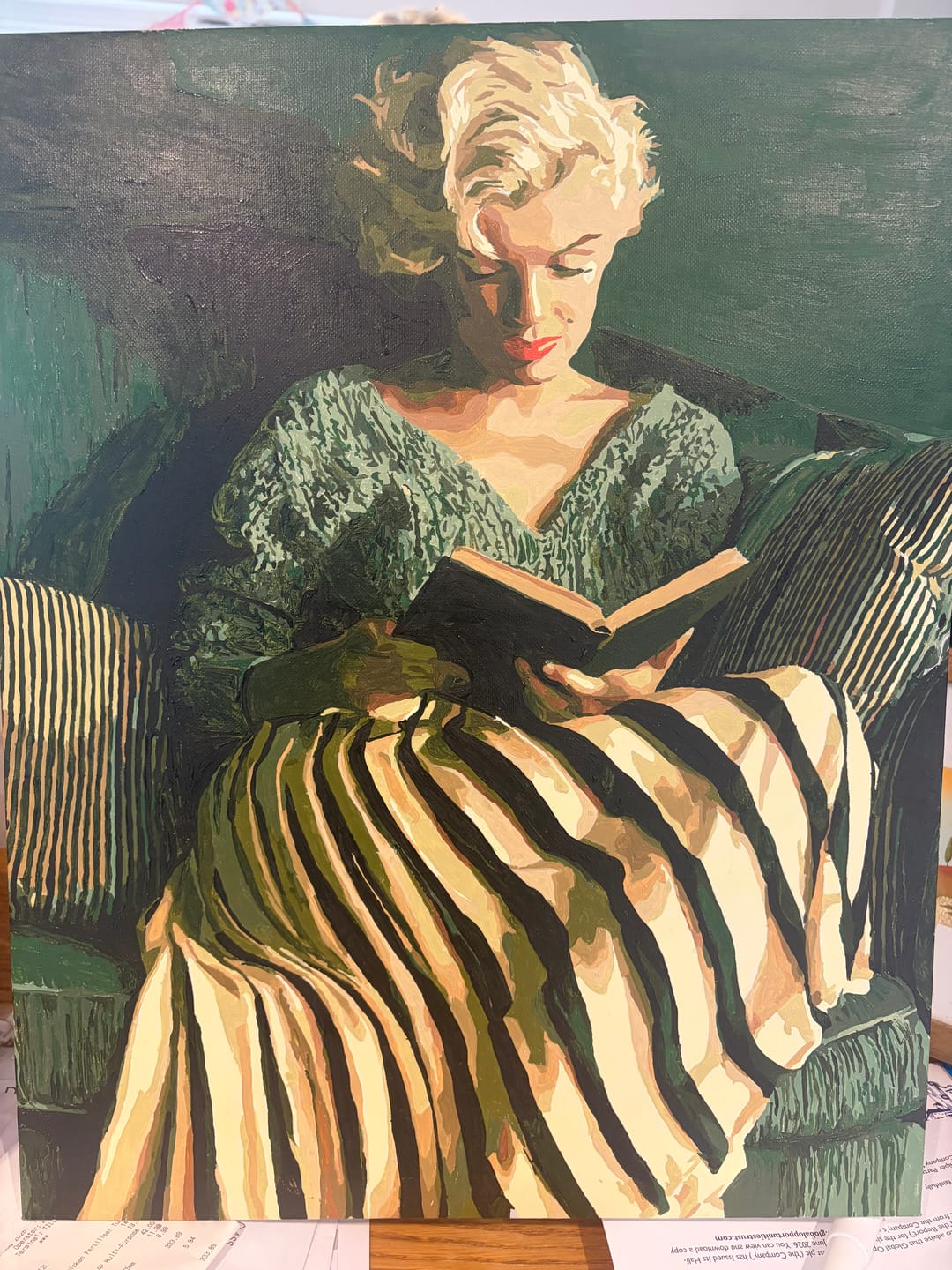 Customer photo review of Reading Marilyn | Paint by Number