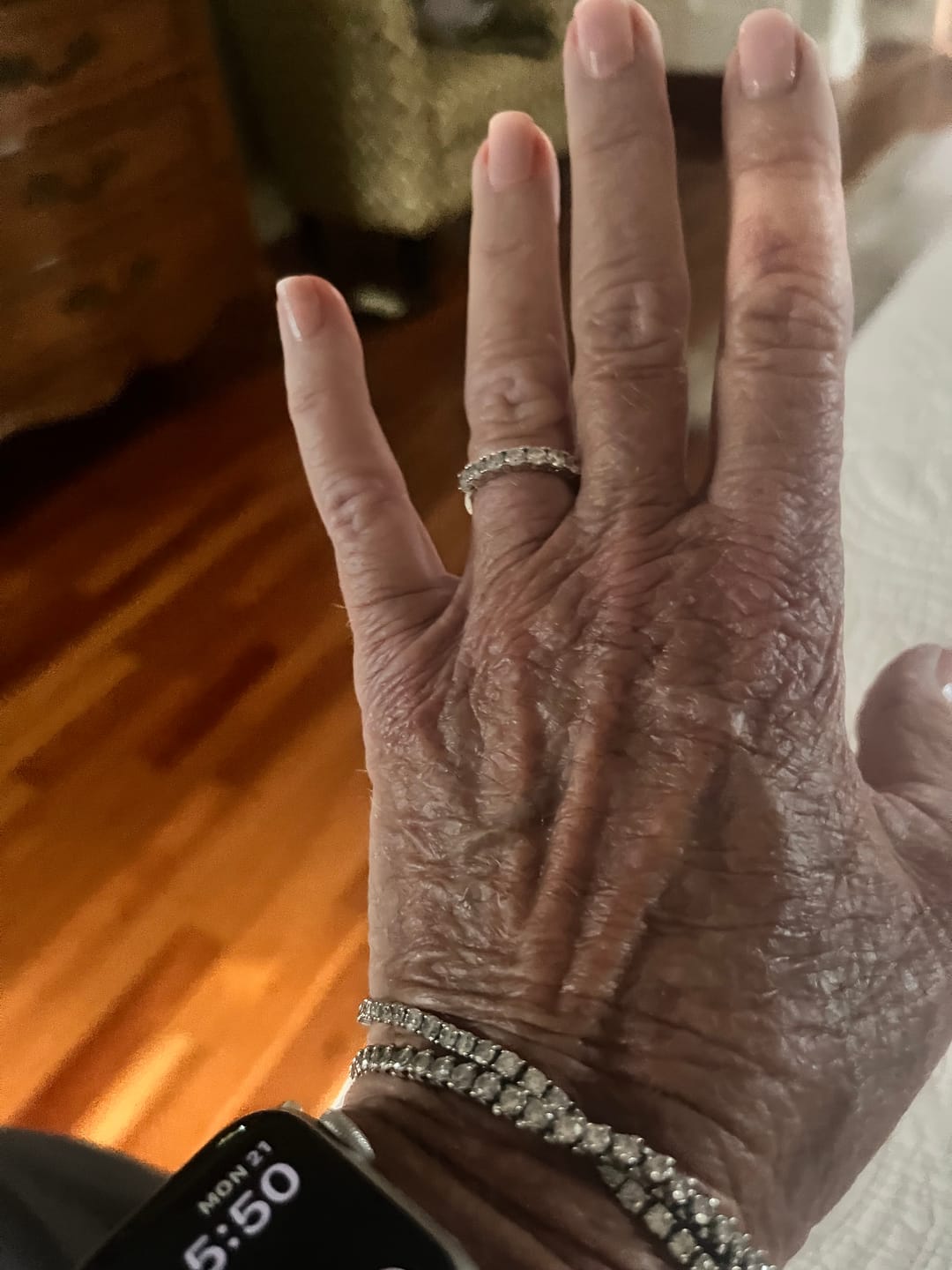 Customer photo review of 7-Stone CZ Eternity Ring in Sterling Silver