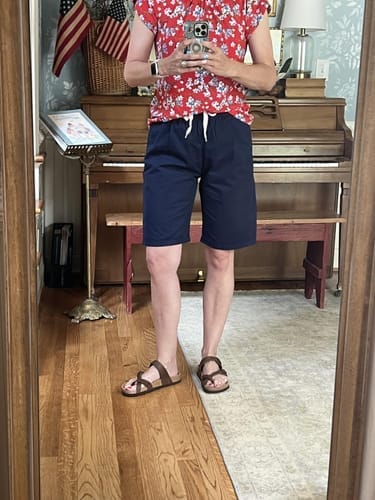 Customer photo review of Emoswim - Damen Knielange Casual Baumwoll-Bermudashorts mit elastischem Bund und Kordelzug