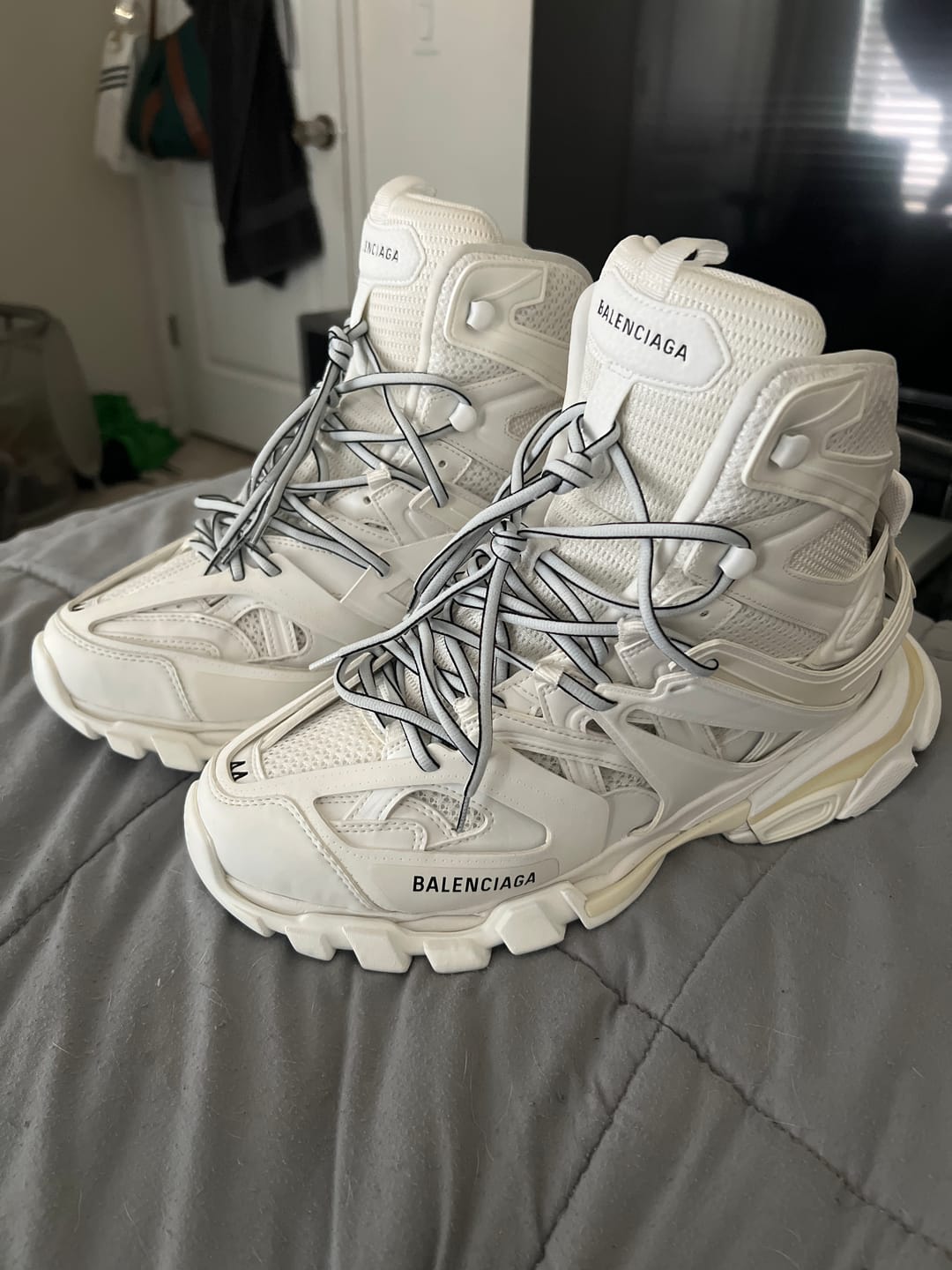 Customer photo review of Balenciaga Track Hike White White Black SIZE 11M/12.5W