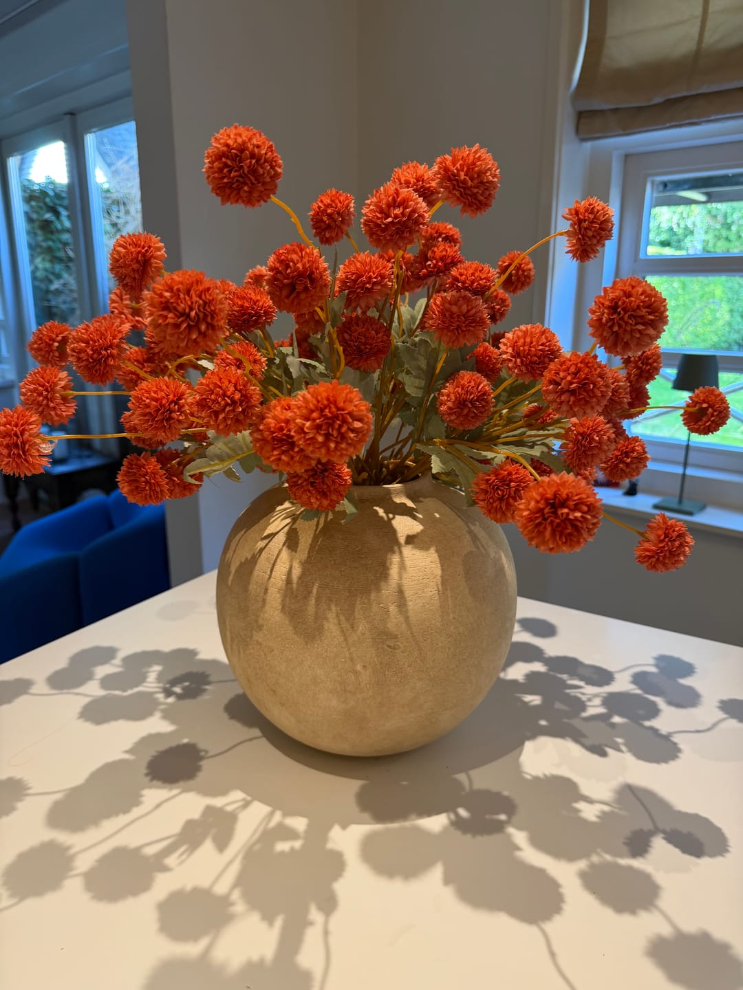 Customer photo review of Zijden Kiku Bloemen - Omber