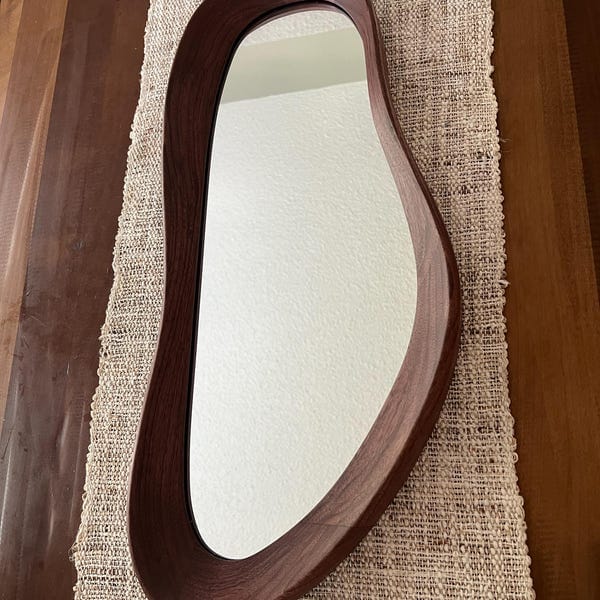 Customer photo review of Walnut Asymmetrical Wall Mirror – Orchid