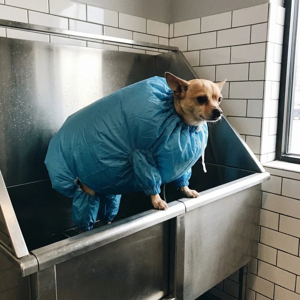 Customer photo review of Traje Secador Rápido para Perros y Gatos