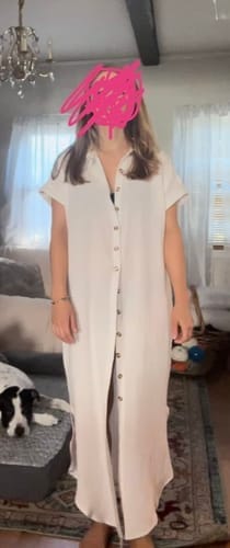 Customer photo review of Emoswim - Weißer einfarbiger langer Sonnenschutz-Cardigan Cover-Up