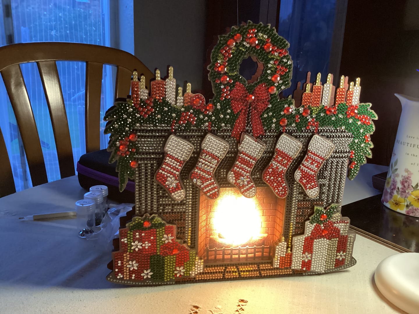 Customer photo review of Christmas Fireplace Crystal Art 3D Buildable Scene Kit