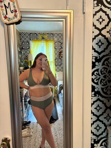 Customer photo review of Emoswim - High Waist Bauchweg Colorblock Bikini-Sets