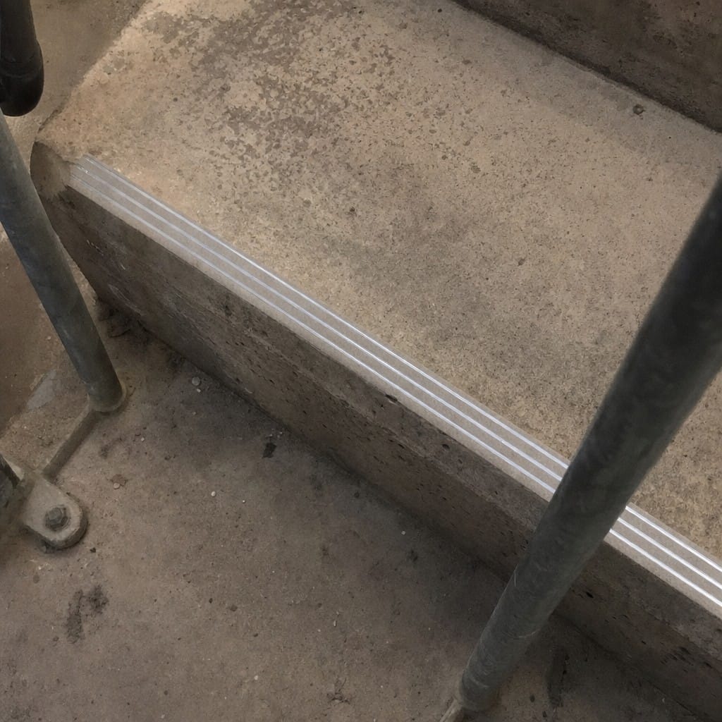 Customer photo review of Aluminium Flat Plate Stair Tread Insert Cut to Any Size