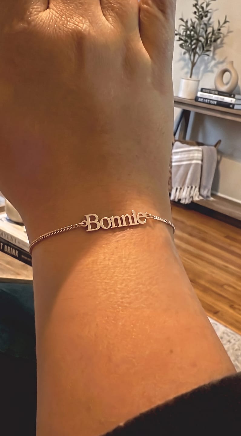 Customer photo review of Custom Classic Name Bracelet