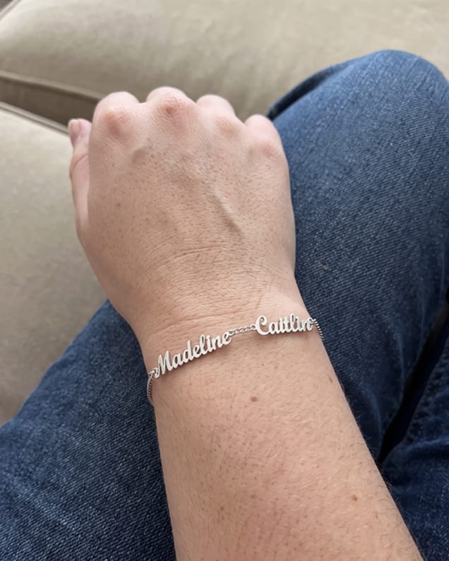 Customer photo review of Custom Script Name Bracelet