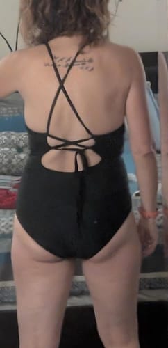 Customer photo review of Emoswim - Geraffter Bauchweg Badeanzug