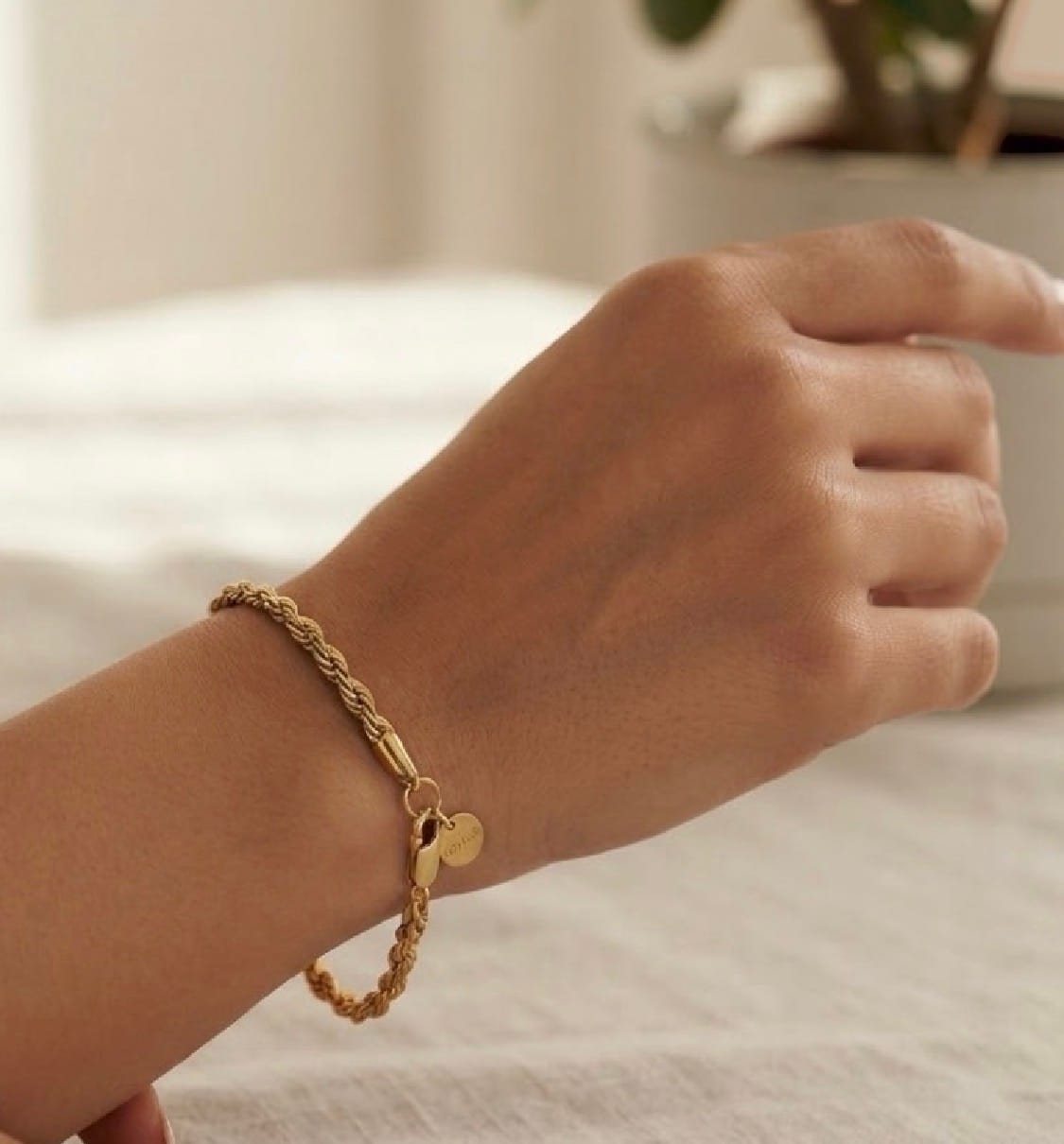 Customer photo review of Rope Bracelet  (Gold) 5mm