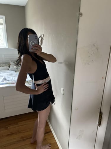 Customer photo review of Emoswim - Damen Badekleid Bauchweg Badeanzüge Schlankmachend Colorblock Kordelzug Bademode