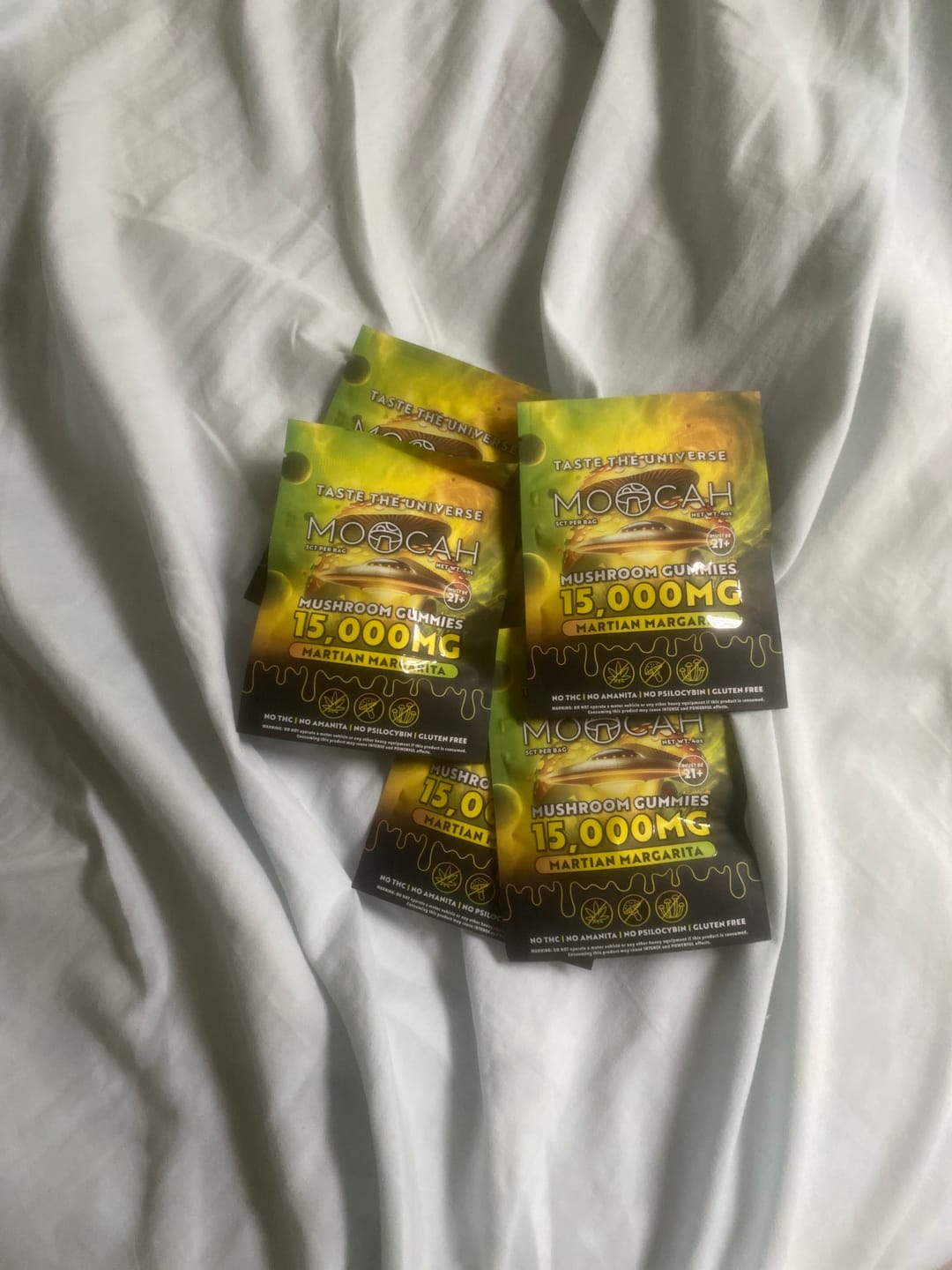 Customer photo review of Mega Dose Mushroom Gummies -  Sour Alien Apple