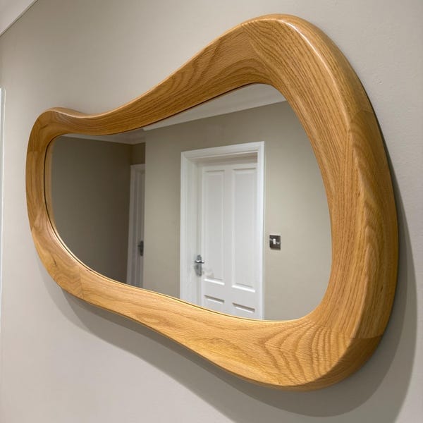 Customer photo review of Oak Asymmetrical Wall Mirror – Summit