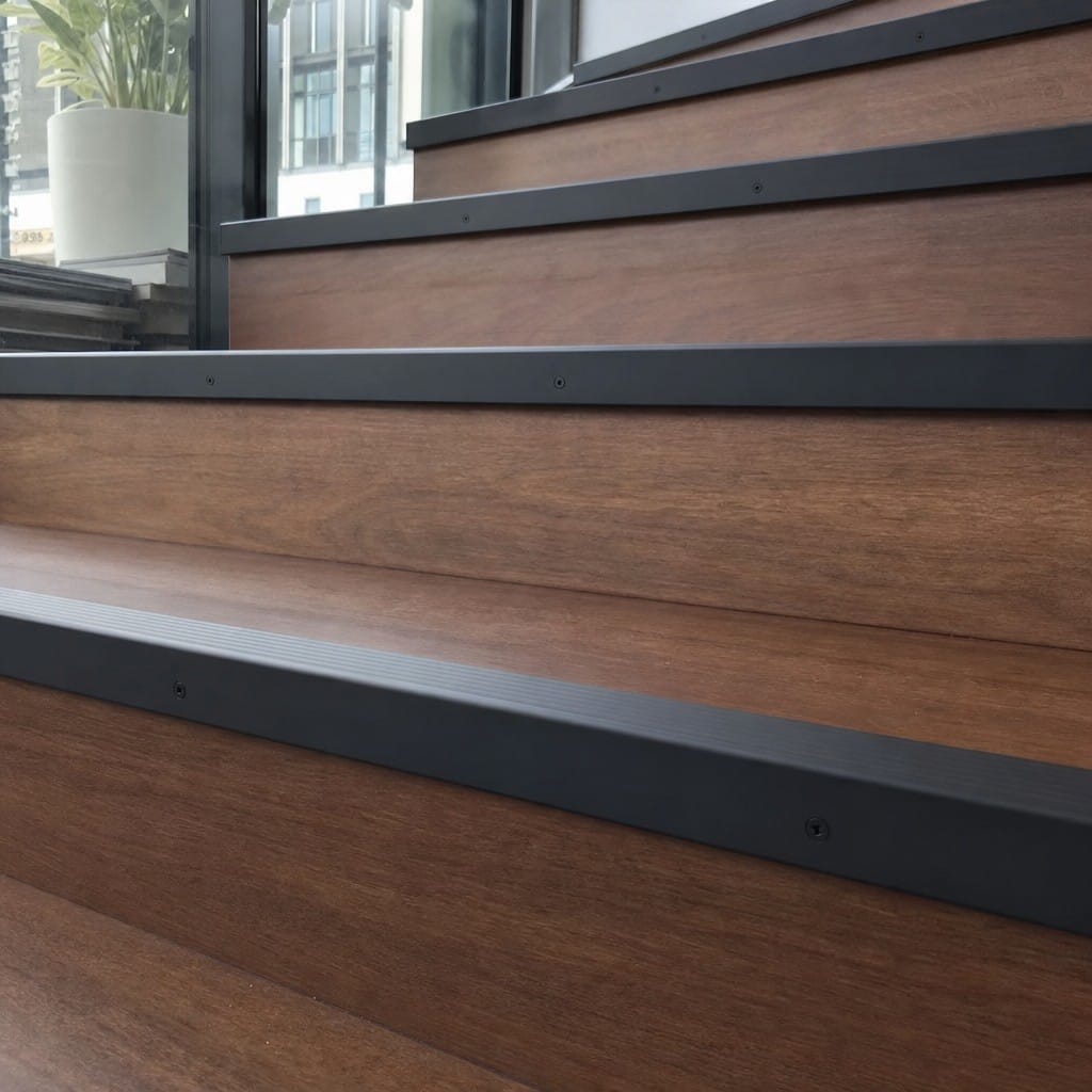 Customer photo review of Aluminium Stair Nosing 62x32mm Square Edge, 5mm Gauge, 1m & 2m