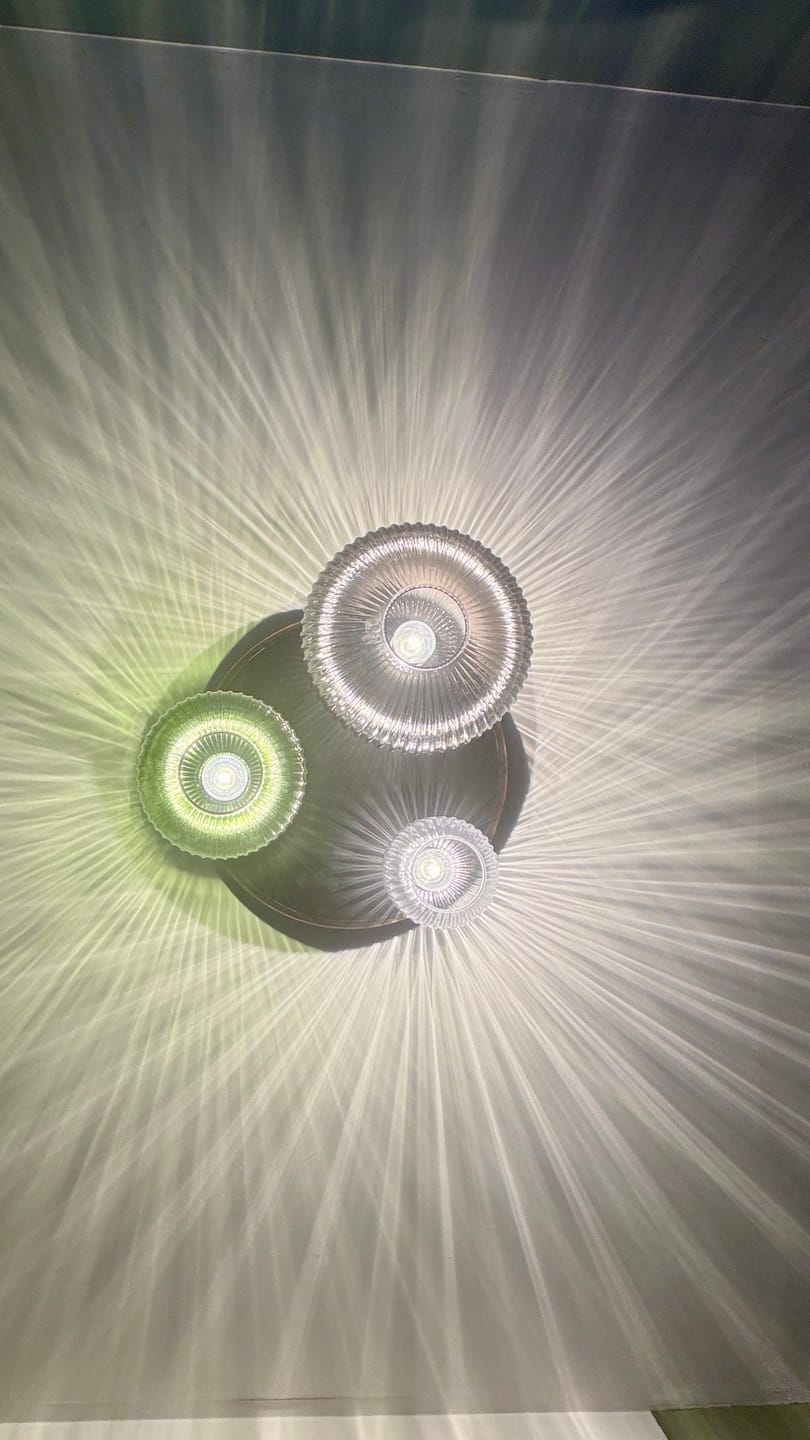Customer photo review of Plafonnier en verre vintage CRISTALI | 3 luminaires à personnaliser
