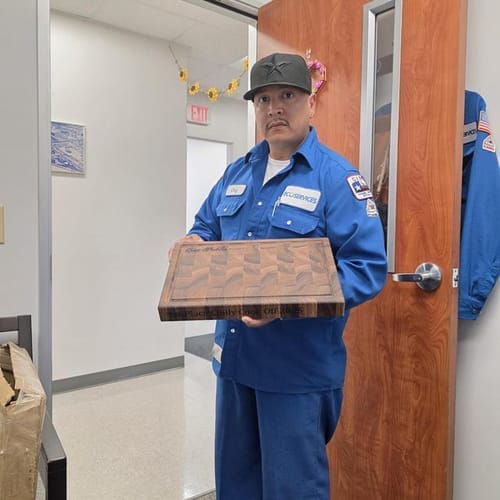 Customer photo review of Personalized Cutting Boards for 5+ — Family, Corporate & Closing Gifts