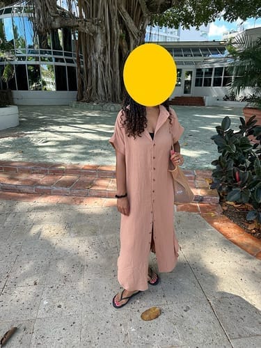Customer photo review of Emoswim - Weißer einfarbiger langer Sonnenschutz-Cardigan Cover-Up