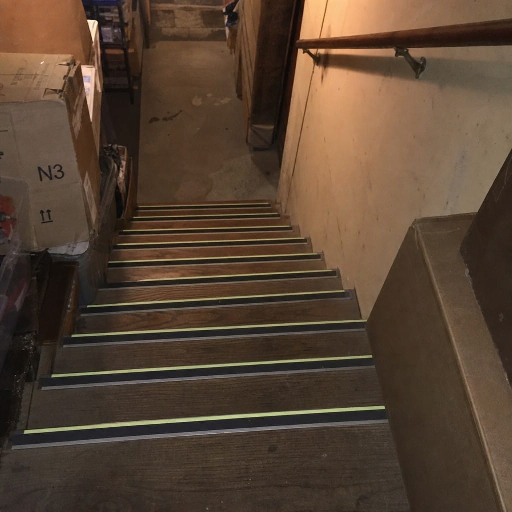 Customer photo review of Photoluminescent Anti-Slip Aluminium Stair Nosing - Glow in the Dark Ramp Profile