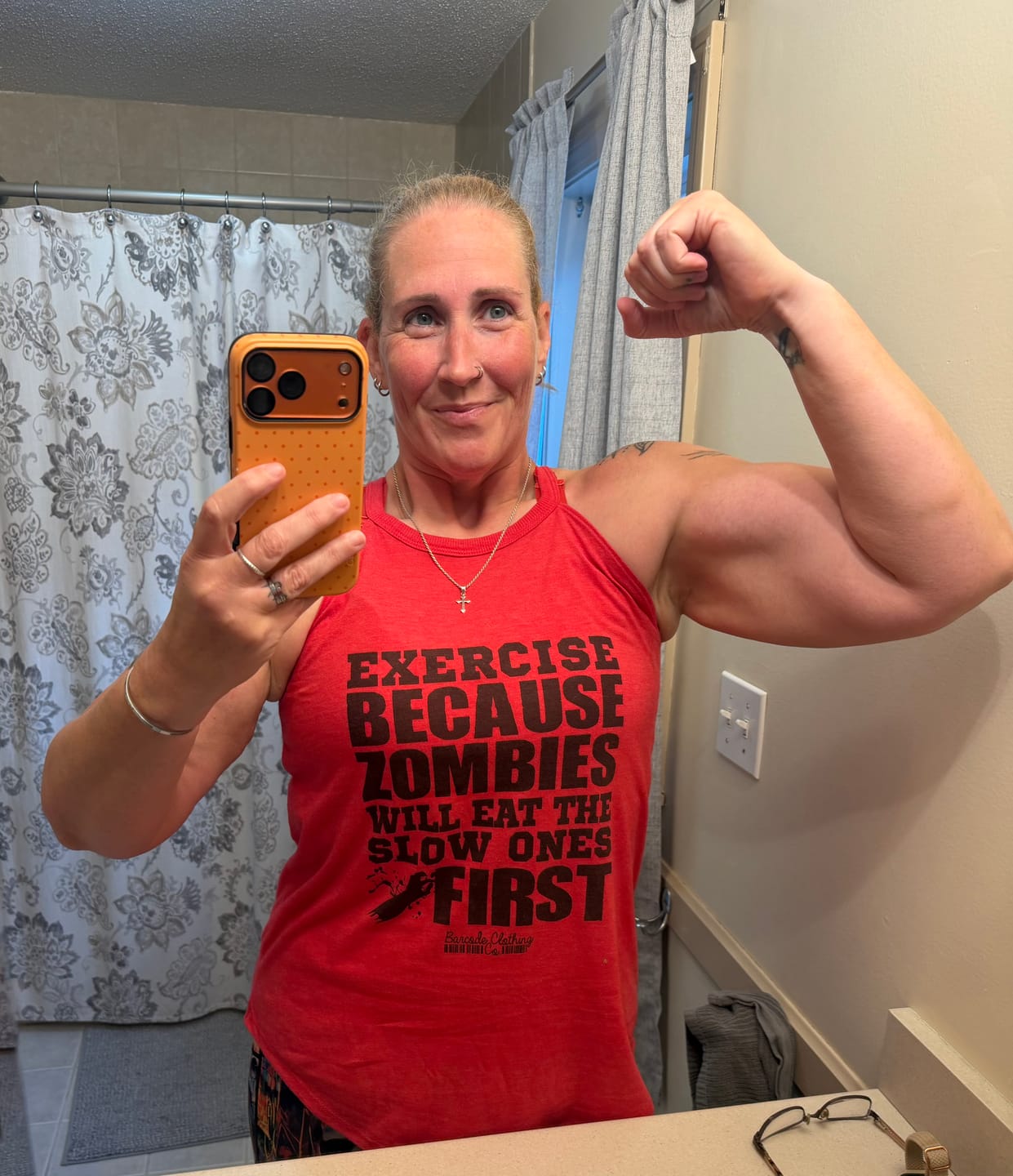 Customer photo review of Exercise Because Rocker Tank