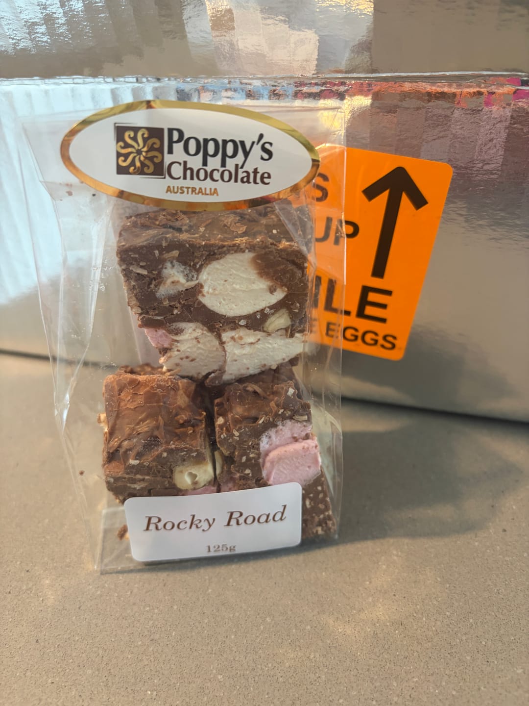 Customer photo review of Rocky Road Cashew and Turkish Delight Milk Chocolate 125g
