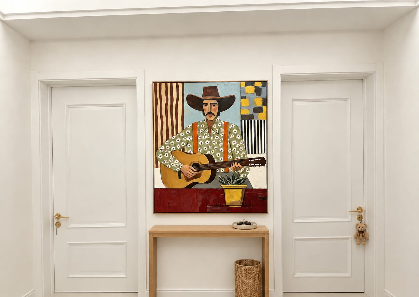 Customer photo review of Desert Melody-Cowboy Guitar Oil Painting