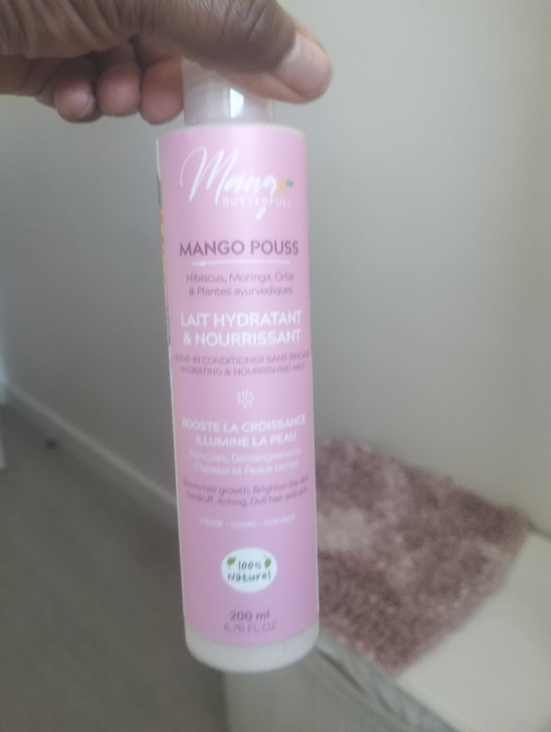 Customer photo review of Lait Capillaire & Corps POUSS – Croissance, Hydratation & Éclat