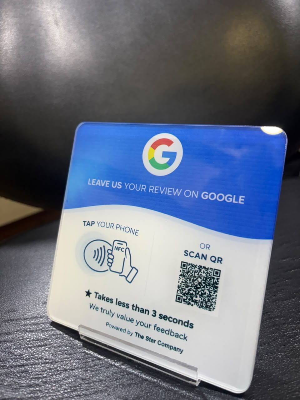 Customer photo review of Google Review Plate Acrylic ( Basic )
