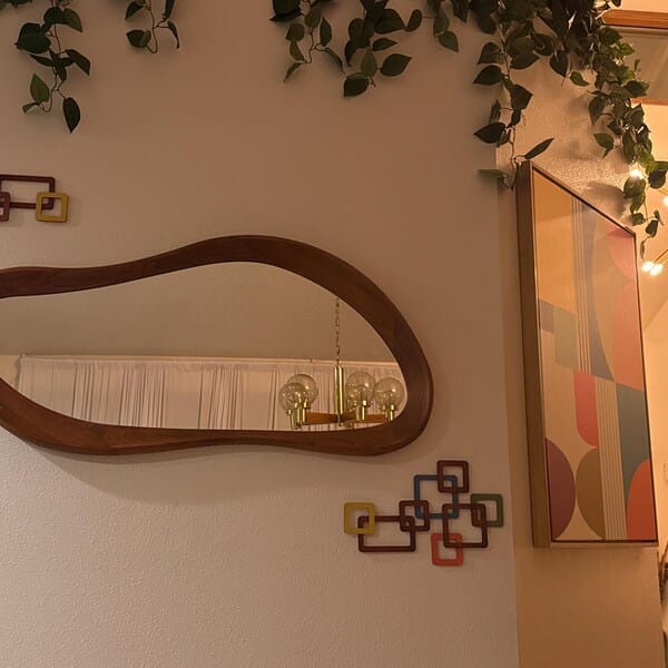 Customer photo review of Oak Asymmetrical Wall Mirror – Vale