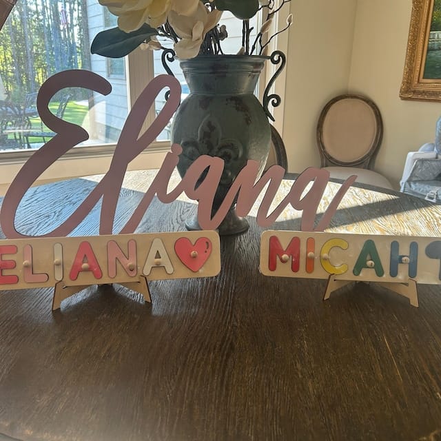 Customer photo review of Personalized Wooden Name Puzzle