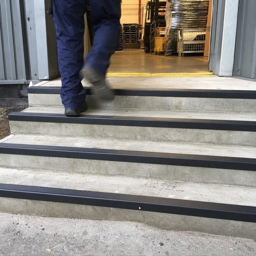 Customer photo review of Aluminium Stair Nosing 62x32mm Square Edge Cut to Any Size