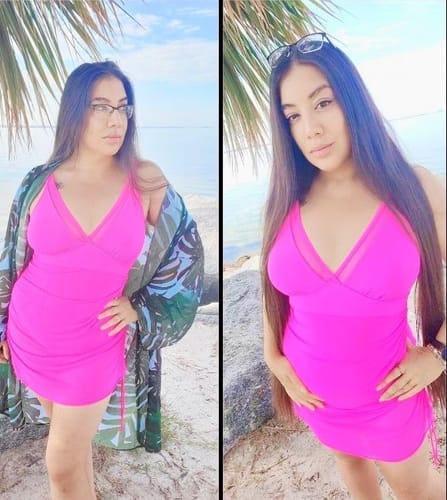 Customer photo review of Emoswim - Damen Badekleid Bauchweg Badeanzüge Schlankmachendes Transparentes Mesh Sarong-Wickelrock Bademode