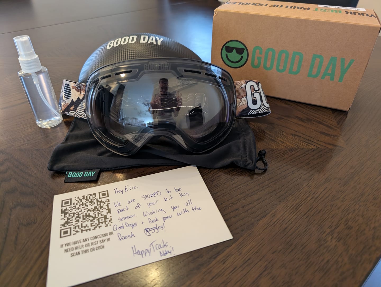 Customer photo review of The Emily Snow Goggle - Photochromic Black Lens