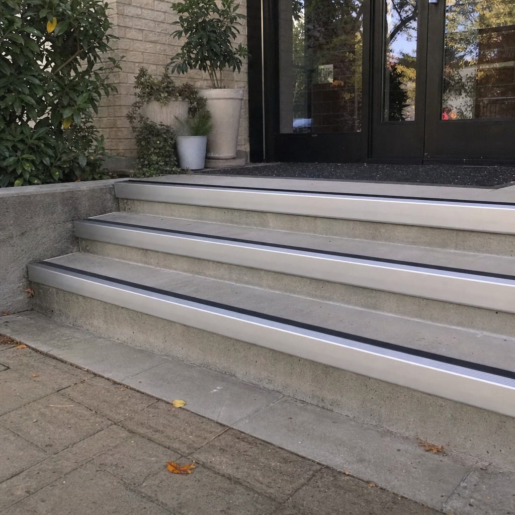 Customer photo review of Concealed Fix Stair Nosing 65x55mm Square Aluminium, 1m & 2m