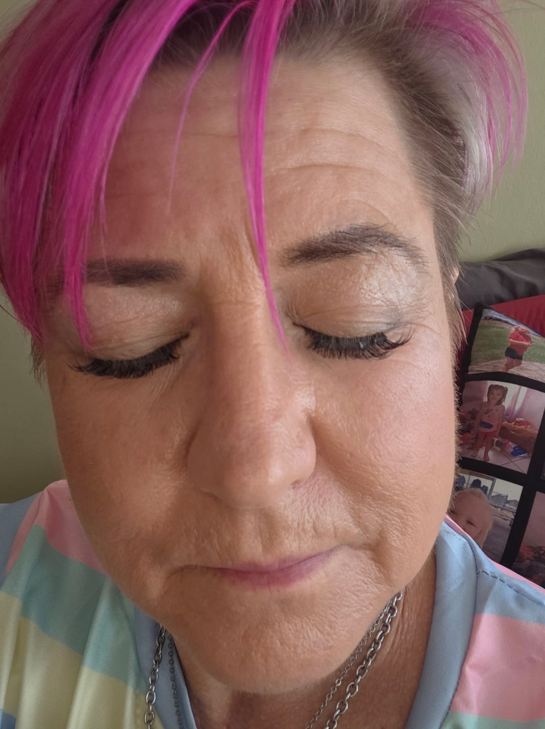 Customer photo review of Pre-Glued Press On Lashes