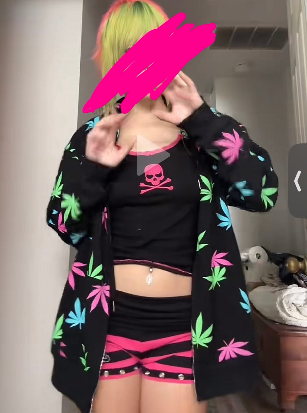 Customer photo review of Eclipse Foldover Shorts - Pink