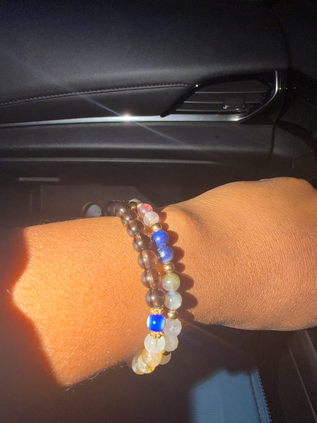 Customer photo review of Eclipse Abundance Reset Smoky Quartz and Citrine Bracelet
