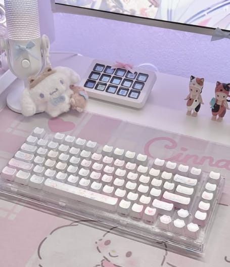 Customer photo review of KiiBOOM Opal Kitty Keycap Set Pre Sale
