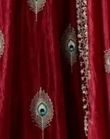 Customer photo review of Wine Red Silk Embroidered Anarkali Gown