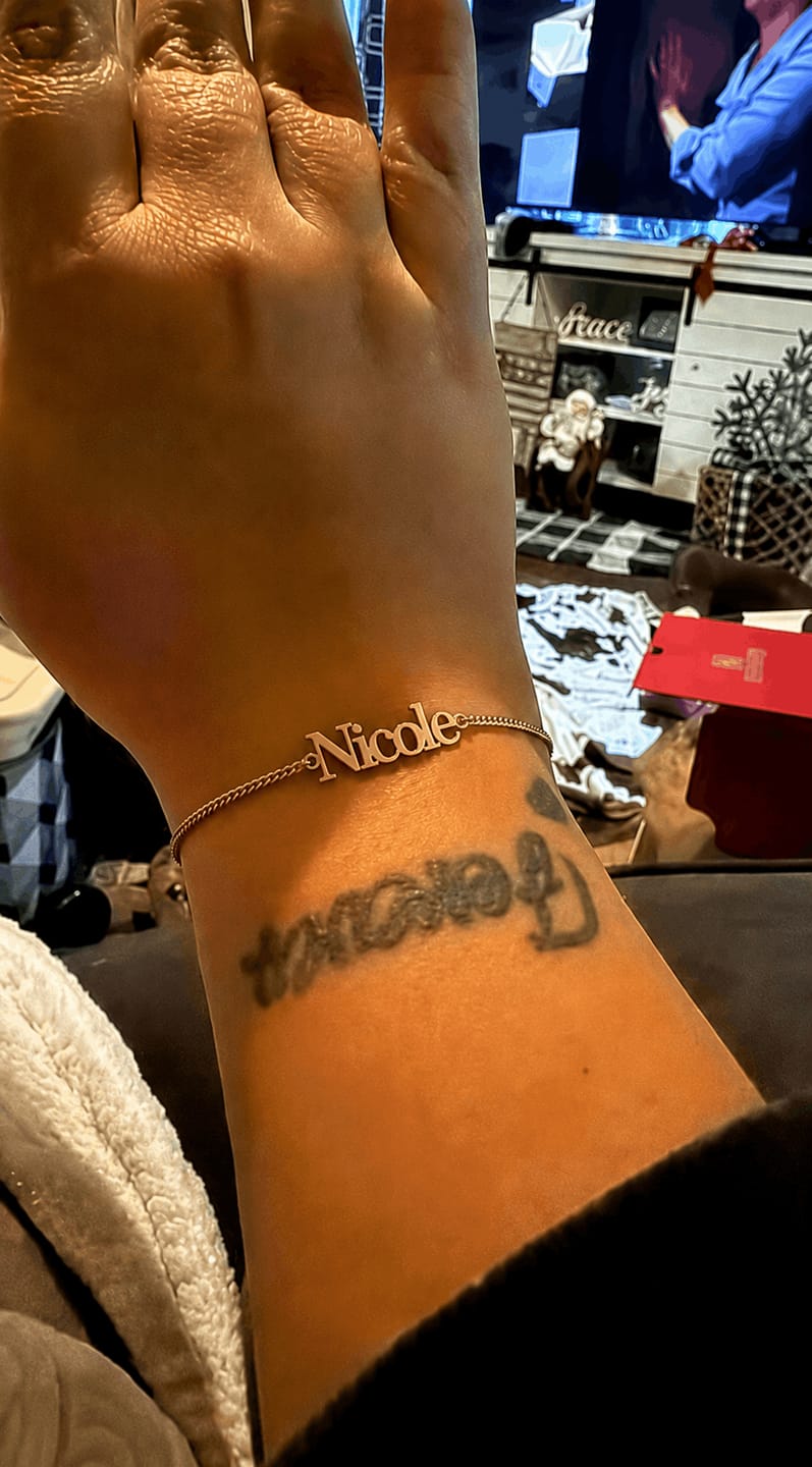 Customer photo review of Custom Classic Name Bracelet