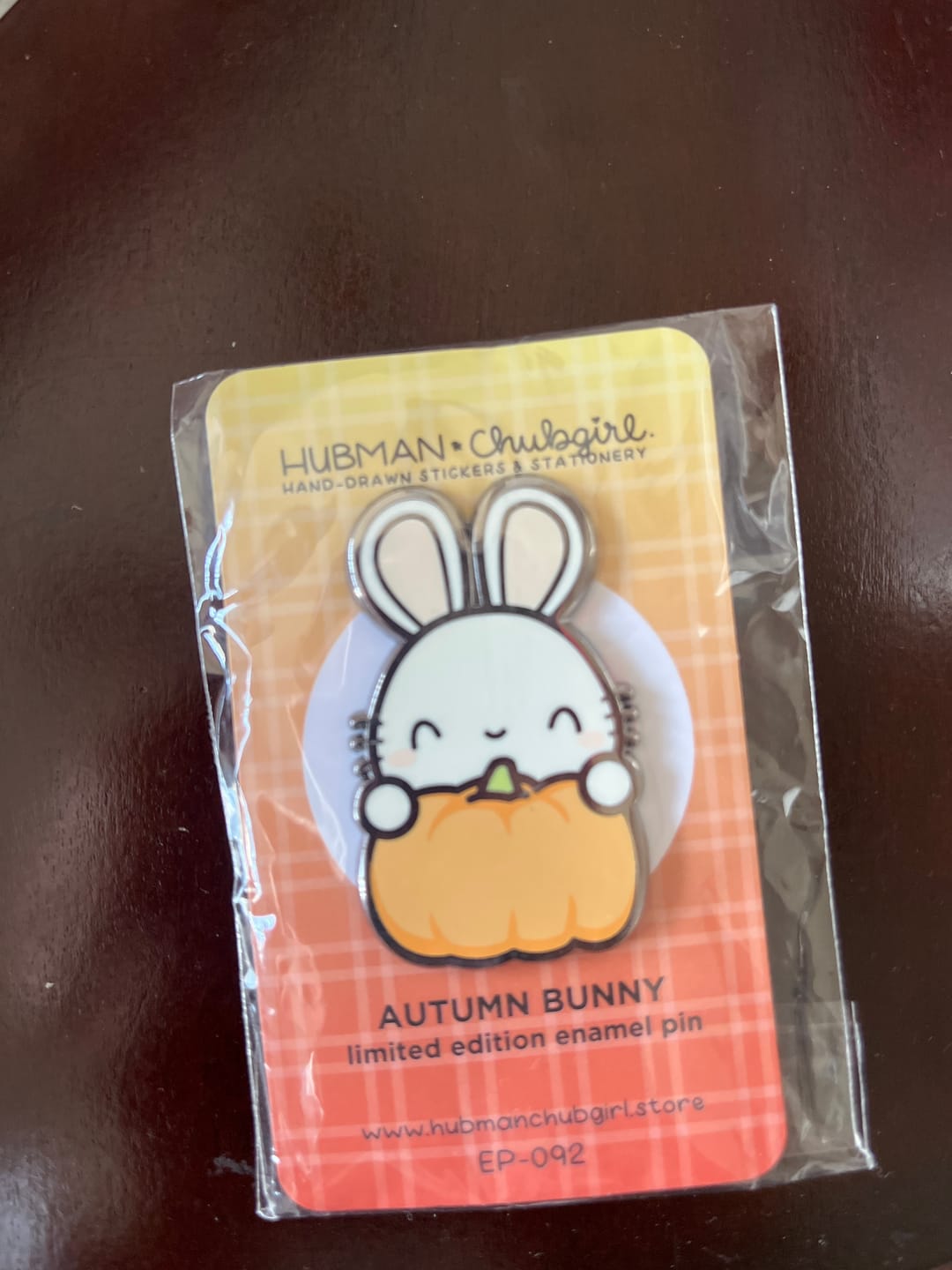 Customer photo review of Autumn Bunny Pin