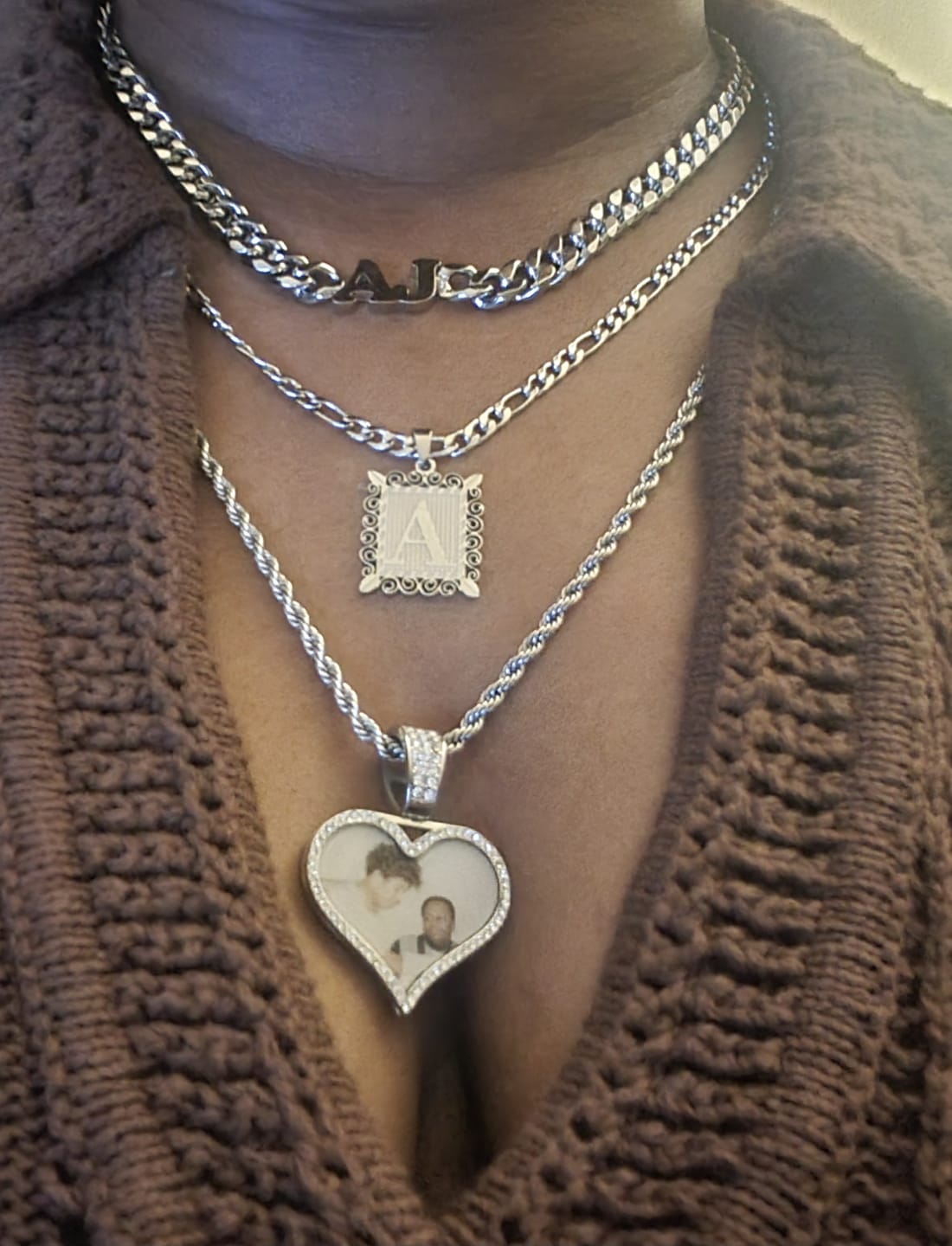 Customer photo review of Initials Choker w/ XL Cuban Chain