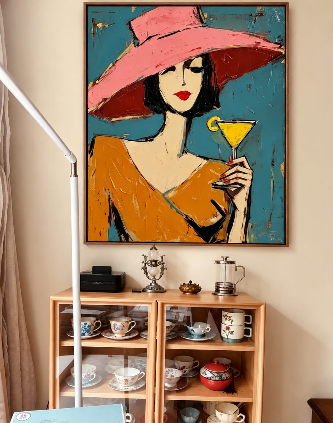 Customer photo review of Rose Martini-Chic Woman Oil Painting