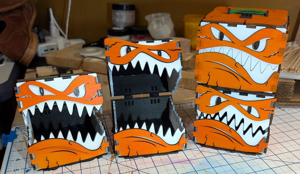 Customer photo review of Laser Cut Halloween Monster Box 3 Size SVG