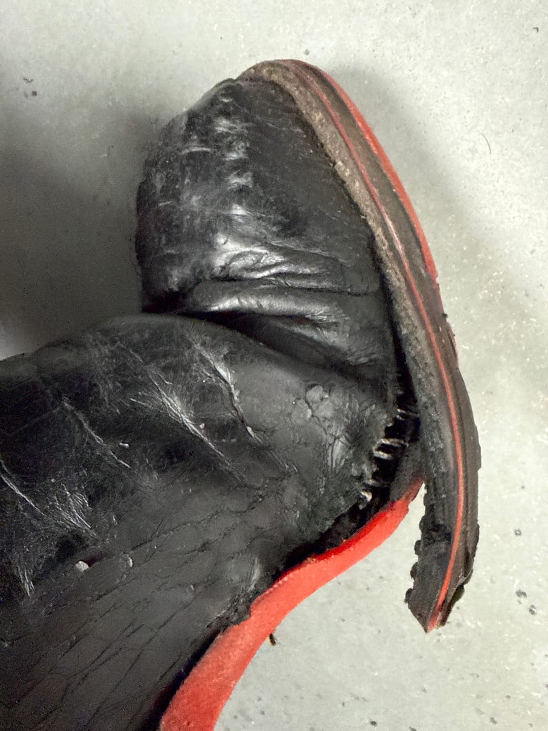 Customer photo review of Black Caiman Neck Leather Boots With 3D Lightweight Sole - Composite Toe