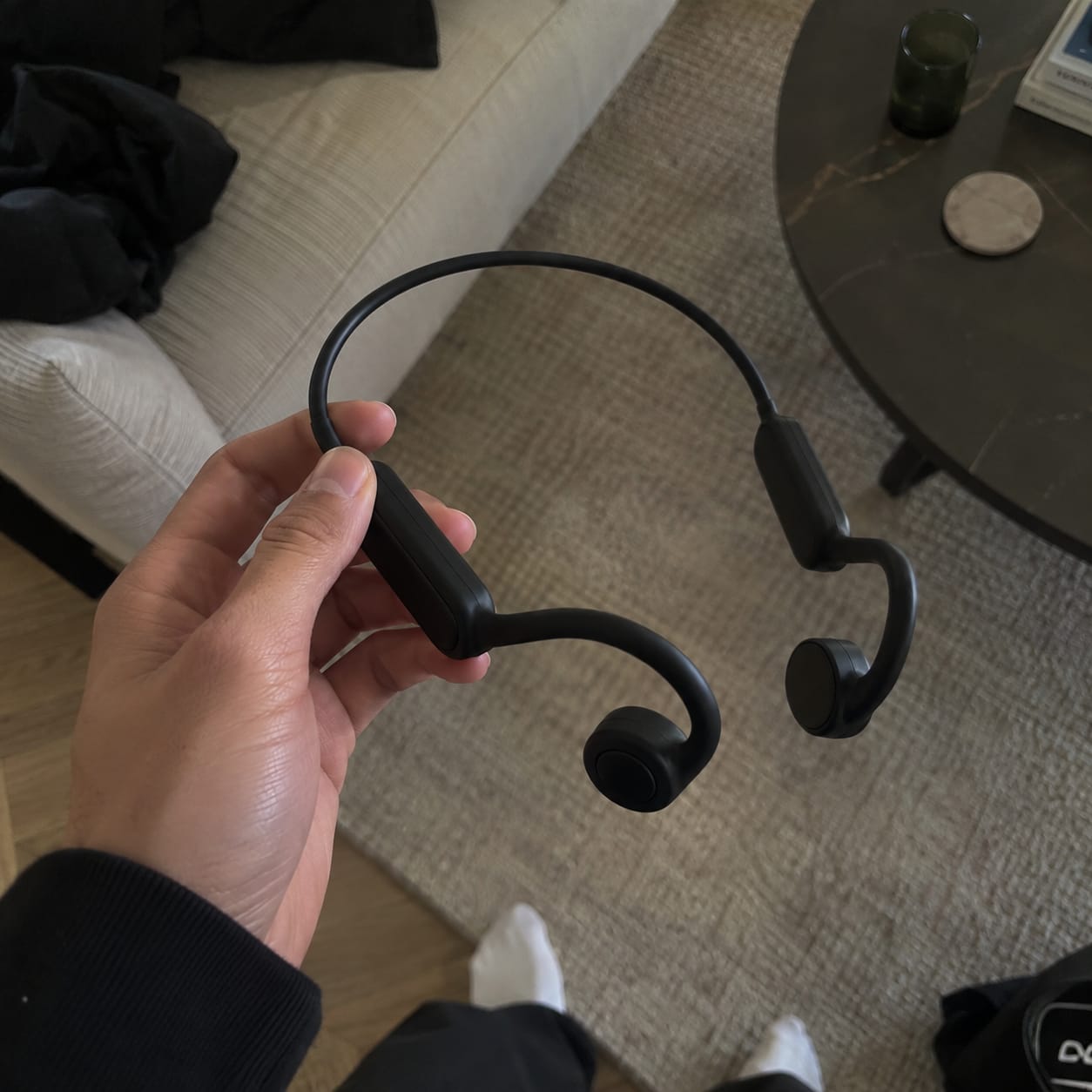 Customer photo review of Sona Open-Ear Headphones
