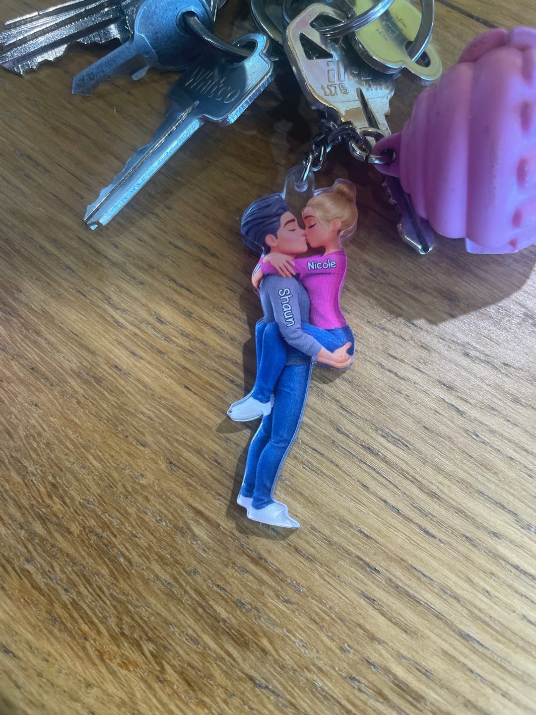 Customer photo review of Kissing Couple - Personalized Keychain, Gift for Couple