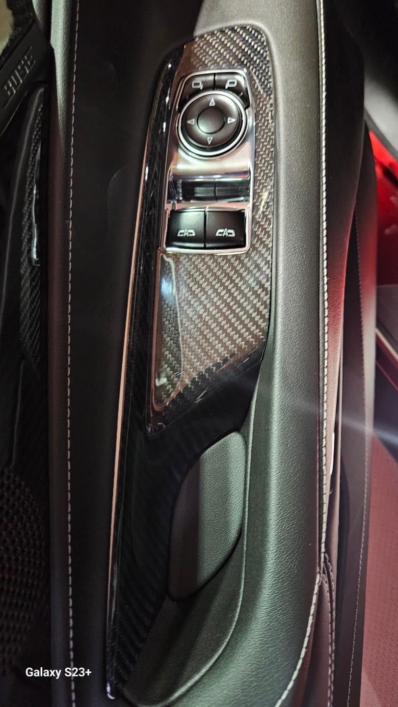 Customer photo review of Corvette C8 Coupe DRY CARBON FIBER Side Window Switch Control Panel Cover