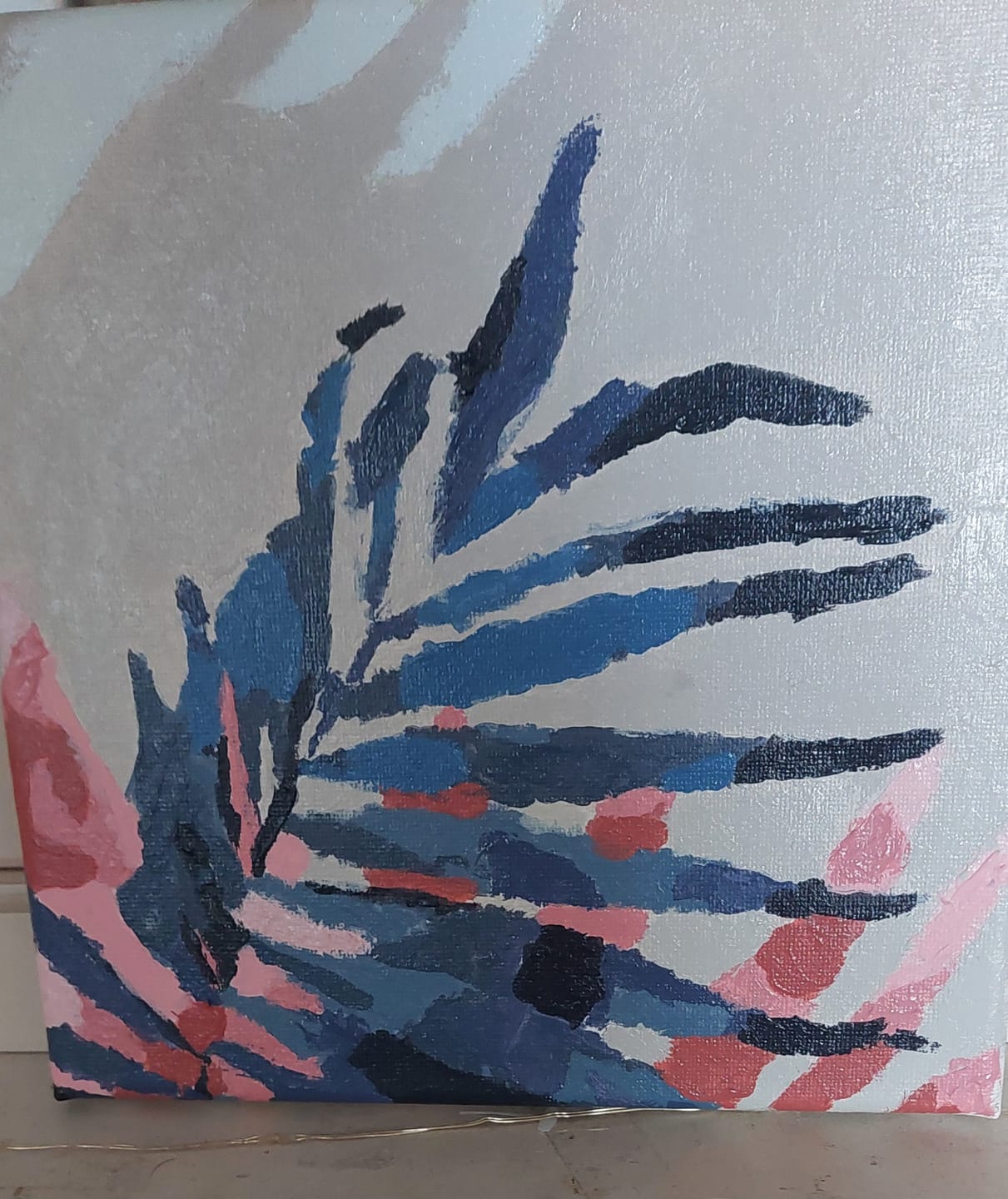 Customer photo review of Mini Peinture par Numéros 20x20cm avec cadre Feuille de Palmier Areca