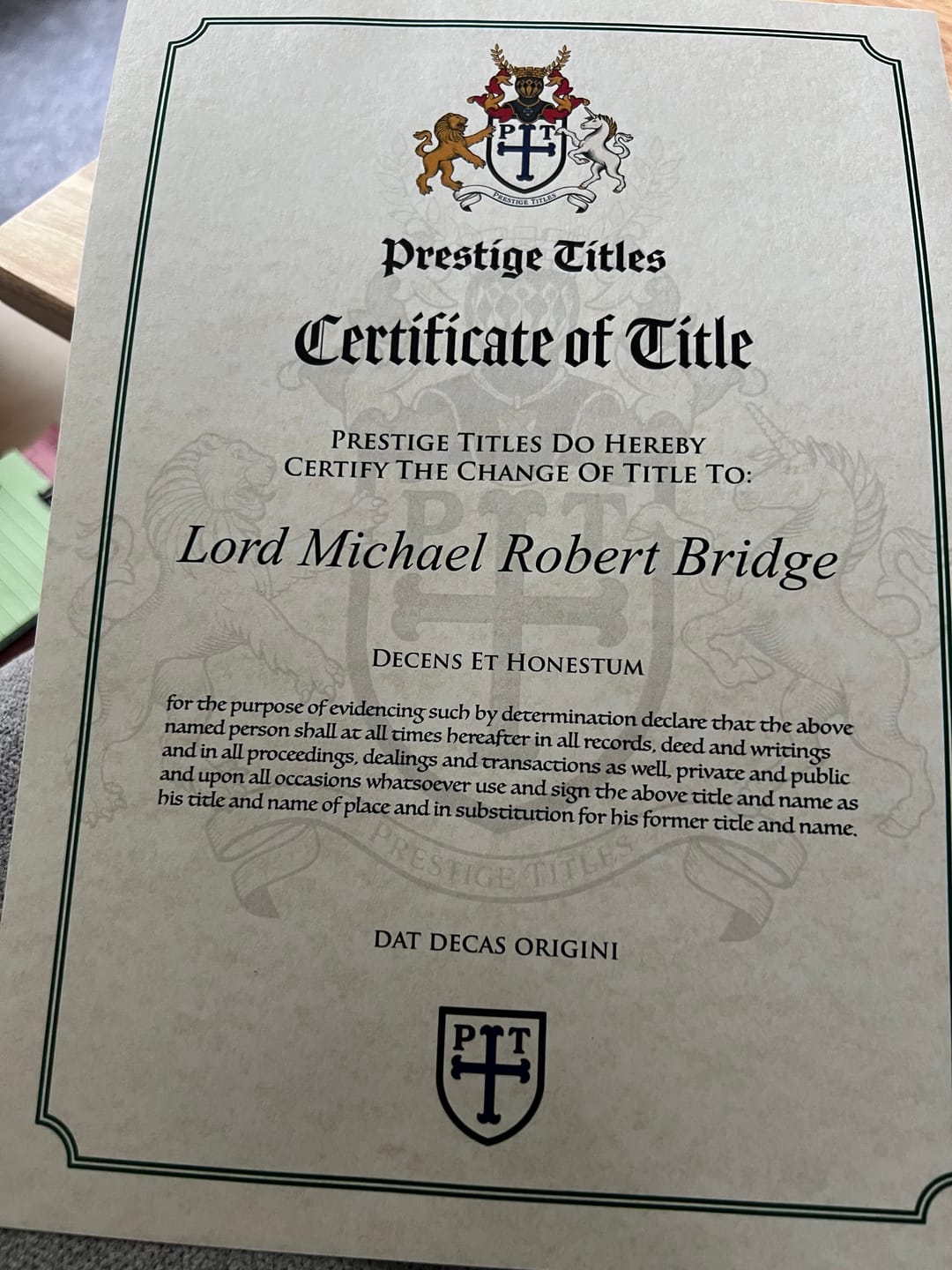 Customer photo review of Frame your certificate